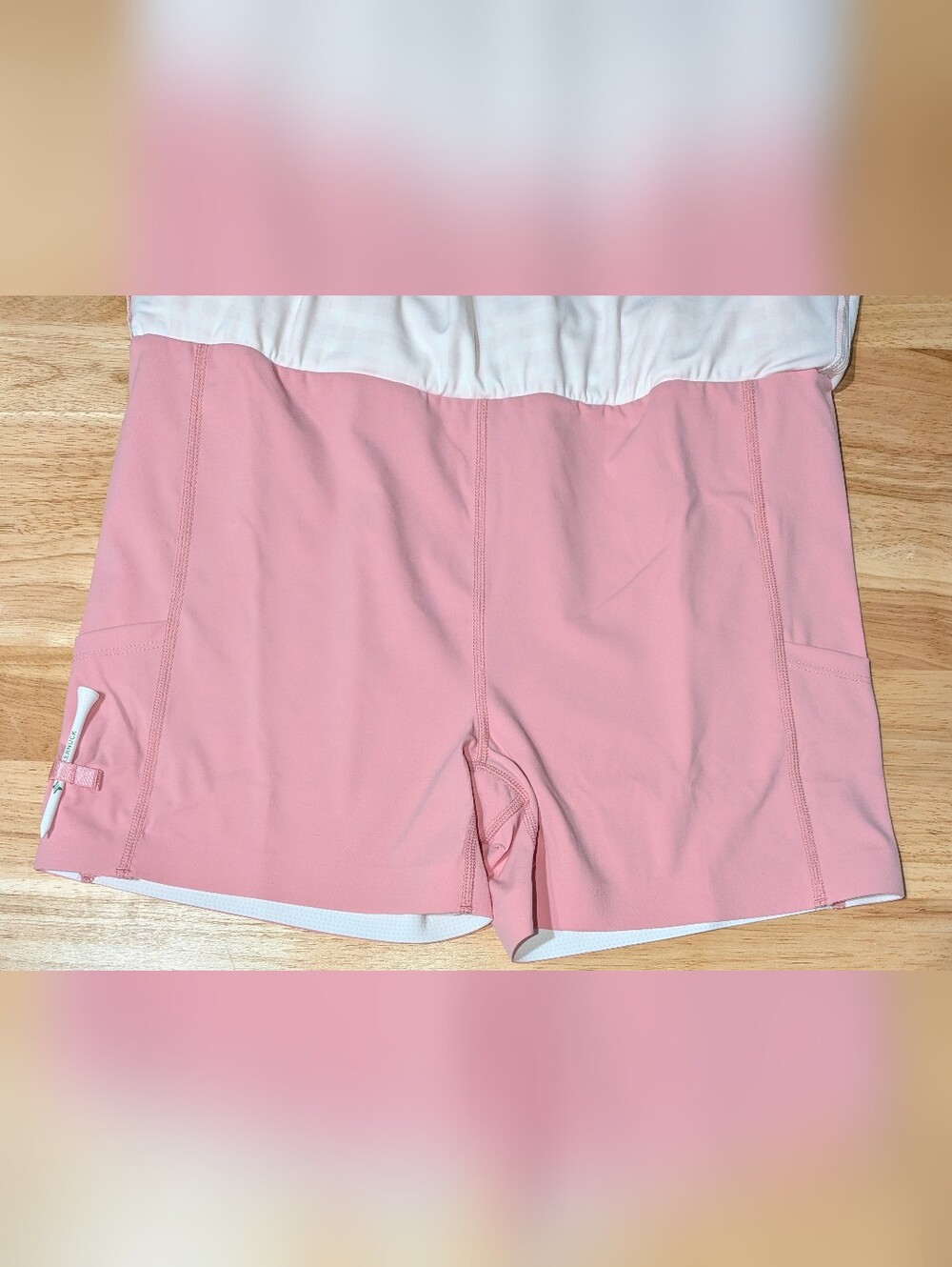 Tuckernuck Karrie Golf Skirt Medium Pink Gingham 16” Preppy Stretch Skort NWT - Picture 8 of 14